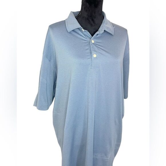 NWOT DUNNING GOLF MENS STRIPED BLUE & BLACK GOLF POLO SIZE XL - Picture 2 of 6